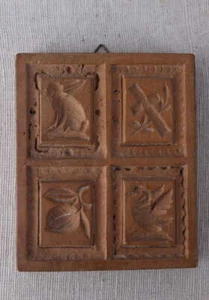 Alte Model Holzmodel Springerle Backmodel mit 4 Feldern Hase Gans - Bild 1 von 1