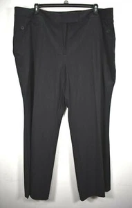 Apt 9 Womens Solid Black Flat Front Ava Fit Curvier Leg Career Dress Pants 24W - Picture 1 of 8