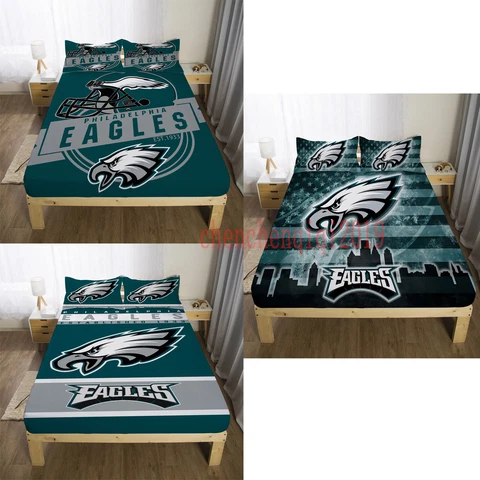 Philadelphia Eagles Fitted Sheet 3PCS Bed Sheets & Pillowcase Bedding Sets Cover