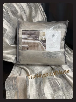 3 PC Hotel Collection Broken Stripe KING Duvet Cover, 2 King Shams Gray - Image 1 of 4