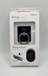 Genuine AAUXX iRing Premium Mount Grip/Holder and Kickstand, Matte Black NEW - Picture 1 of 2