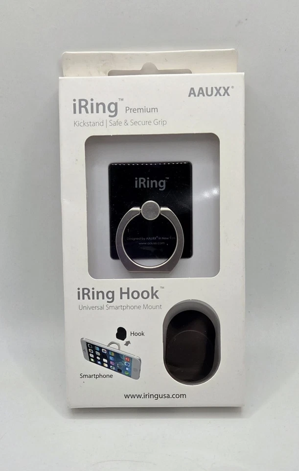 Empuñadura/soporte de montaje premium AAUXX iRing genuino y soporte, negro mate NUEVO Foto 1 de 2