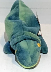 TY Teenie Beanie Babys Iggy der Leguan mit Regenbogen-Chamäleon Körperfehler mit Etikett - Bild 1 von 5