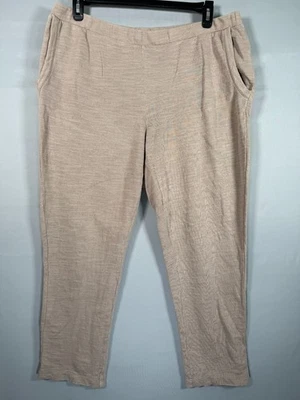 Pantalón J.JILL Pure Jill Recortado Pull-On Algodón L Pequeño 37x26.5" Tostado Taupe Comodidad Foto 1 de 4
