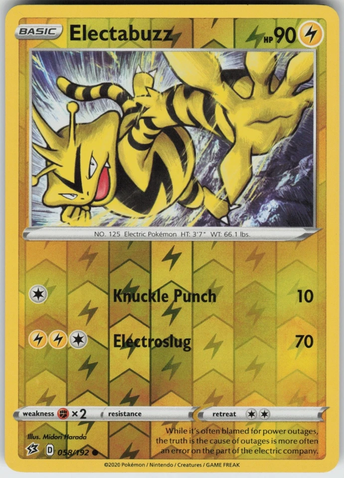 PO-06 Reverse Holo Electabuzz 058/192 Common SWSH02: Rebel Clash - Image 1 of 1