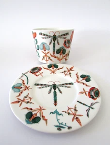 IITTALA Korento Orange Blumen Libelle Kaffeetasse & Untertasse - Bild 1 von 11