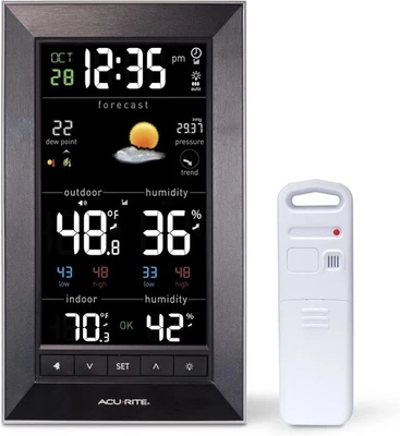 AcuRite Digital Vertical Weather Forecaster with Reverse Color, BLACK  - Image 1 of 4