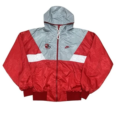 Chaqueta de Equipo de Fútbol Estampida Nike Calgary Años 80 90 De Colección Rara Roja Blanca Gris, XL Foto 1 de 4