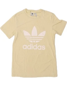 ADIDAS Womens Graphic T-Shirt Top UK 8 Small Beige BS39 - Picture 1 of 3