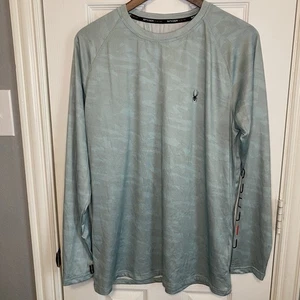 Spyder Swim Shirt Rash Guard Long Sleeve Green Men’s Medium - Picture 1 of 3