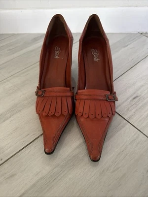 Zapatos de tacón en punta Diba OrangeD'Orsay para mujer talla 8,5 Brasil 🇧🇷 cuero Foto 1 de 4
