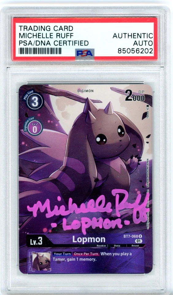 PSA Signed Michelle Ruff Lopmon Alternate Art BT7-068 R Digimon Next Adventure - Image 1 of 2