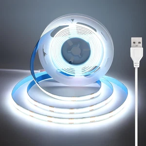 USB Striscia LED COB 2.5 Metri, 5V Striscia LED Bianco Freddo Con Adesivo, Largh - Foto 1 di 12