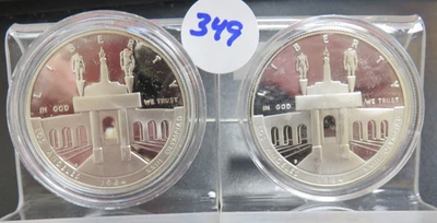 2 - Proof Commemorative Silver Dollars No Packaging Both 1984 - Image 1 of 2