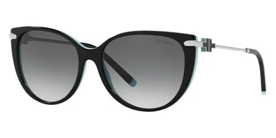 New Tiffany & Co. Women Cat Eye Sunglasses TF4178 8055T3 Black Blue/Grey 57mm - Image 1 of 4