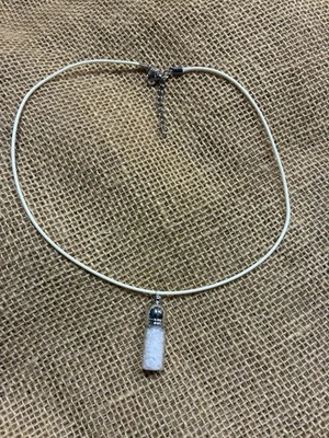 Handcrafted Artisan Sea Salt Crystal Glass Vial Amulet Protection 17” Necklace - Image 1 of 4