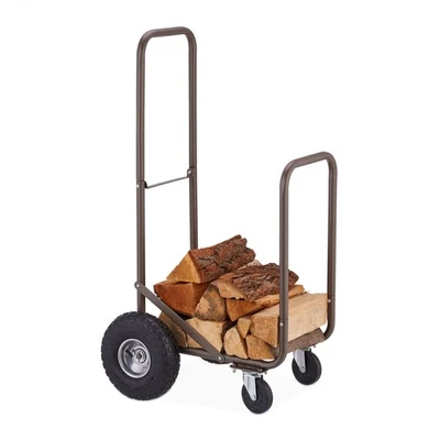 Kaminholzwagen Brennholzkarre Holztransportwagen Sackkarre für Holz 360° Rollen - Bild 1 von 4