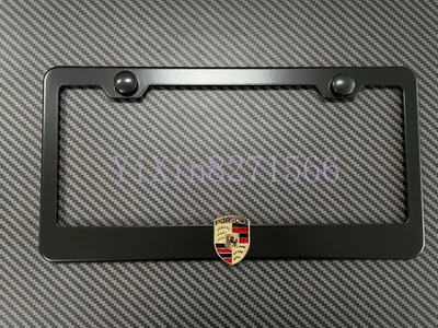 3D Carrera Cayenne 911 Panamera BLACK Stainless License Plate Frame RUST FREE - Image 1 of 2