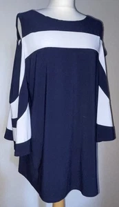 Frank Lyman Navy Blue Open Shoulder Uk 16 Top Blouse - Imagen 1 de 5