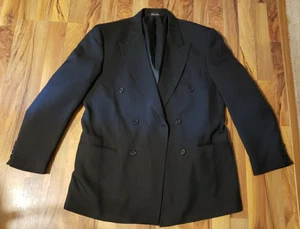 CLUB INTERNATIONAL MENS BLACK DOUBLE BREASTED 2 Piece Suit 42L - Picture 1 of 6
