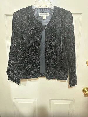Norton McNaughton Velvet Blazer Black Womens Size 8  - Image 1 of 4