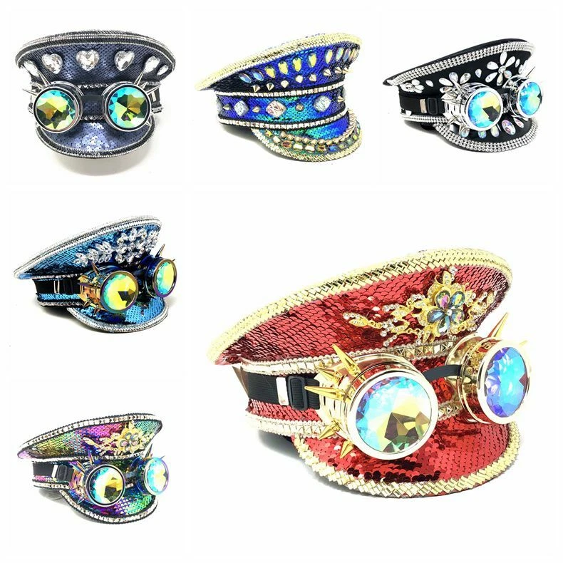 Стимпанк металлический стиль шляпа Хэллоуин костюм косплей вечеринки с очками - Изображение 1 из 3