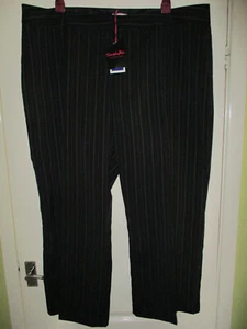 NUEVO CON ETIQUETAS SIMPLE BE TALLA 28 MUJER ELEGANTE NEGRO RAYAS PANTALONES DE OFICINA PIERNA 28" - Imagen 1 de 3