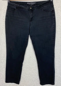 Ashley Stewart Jeans Womens 18 Plus Petite Stretch Skinny Black Pre wash Pockets - Picture 1 of 12