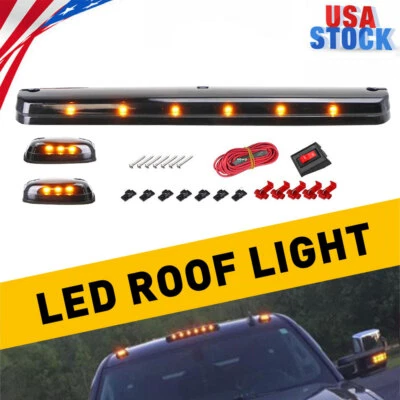 Conjunto de luces marcadoras de techo LED ámbar completo CDD Fit Chevy GMC 2500HD 3500HD 07-up Foto 1 de 4