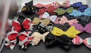21 Sparkle  Medium Fancy Girls Hairbows Clip In - Picture 1 of 2