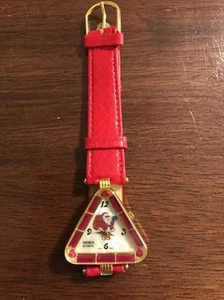 Vintage Weihnachten Damenuhr Weihnachtsmann Neu Swarovski Kristalle Mebus - Bild 1 von 3