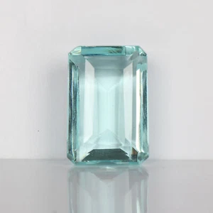 Aguamarina hidrotermal azul cielo forma esmeralda 120 quilates creada en laboratorio AC-131 - Imagen 1 de 5