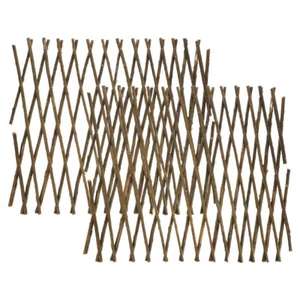 2 Pcs Wooden Hedge Fence Trellis Decor Flower Bed Decorative Garden Edging - Picture 1 of 12