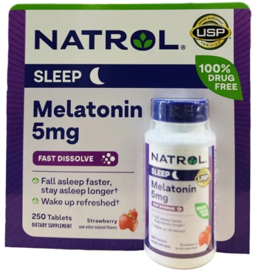 Natrol Melatonina 5 mg. 250 Comprimidos para Dormir de Disolución Rápida, CADUCIDAD 26/04+Envío Gratis Foto 1 de 2