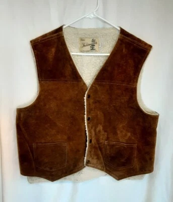 Sears Fieldmaster Suede Sherpa Lined Vest Men's Size XL - K51 - Image 1 of 4