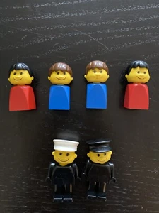 LEGO Duplo Basic Figure Finger Puppet Lot Of 6 Minifigure Vintage 1981 Policeman - Picture 1 of 2