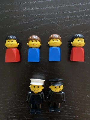 LEGO Duplo Basic Figure Finger Puppet Lot Of 6 Minifigure Vintage 1981 Policeman - Image 1 of 2