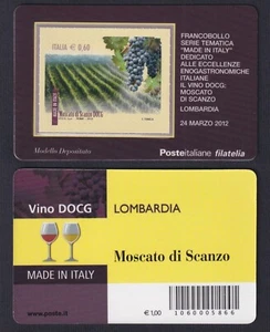 Tessera Filatelica 2012 Il Vino - Lombardia B-L5 - Imagen 1 de 1