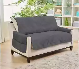 Home Reflections Micromink Pin-Sonic Love Seat Cover-Carbón-NUEVO CON ETIQUETAS-H423138 - Imagen 1 de 3