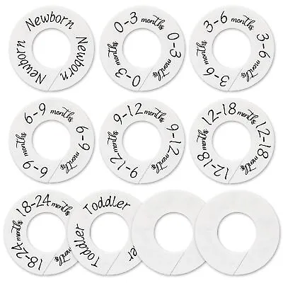 Baby Closet Dividers - Set Of 10 From Newborn To Toddler And 2 Blanks With Color • 58.95$
