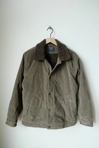 Abercrombie & Fitch Corduroy Sherpa Lined Jacket Shacket Large Trucker 90s Y2K - Picture 1 of 2