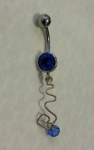 Bauchring Sterlingsilber mit Schmucksteinen und Anhänger zum Aufhängen - Bild 1 von 2