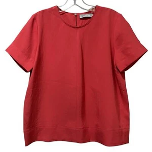 Everlane Größe 0 Koralle Kurzarm Kastig Bluse Top R4 - Bild 1 von 4