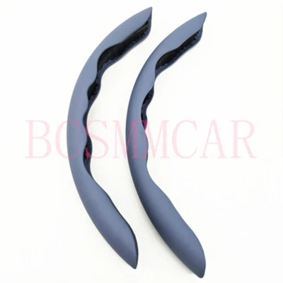 Car Steering Wheel Cover Gray PU Leather Anti-slip Accessories Fit For 37-38CM - Image 1 of 4