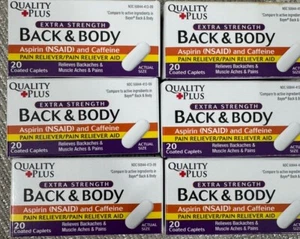 Lot Of 6 Quality Plus Extra Strength Back & Body, 20-ct. Per Bottle Exp:Feb 2026 - Picture 1 of 3