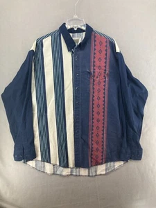 Express Rider Shirt Mens Extra Large Striped Aztec Button Up Western Cowboy - Picture 1 of 11