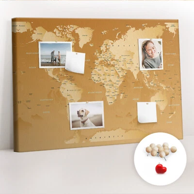 Tableau en liège Mémo pour l'école Pour les notes 100x70 Carte du monde - Photo 1/4