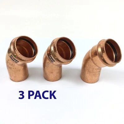 VIEGA 77063 Viega ProPress 45 street elbow, 1-1/4" x 1-1/4" (3 Pack)