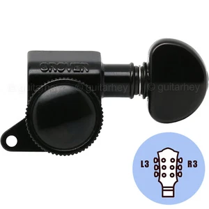 NEW Grover 505BC Mini Roto-Grip L3+R3 Locking Rotomatic Tuners 3x3 - BLACK - Picture 1 of 4