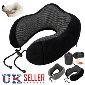 2X Memory Foam U Shaped Travel Pillow Neck Support Soft Head Rest Plane Cushion - Picture 1 of 14